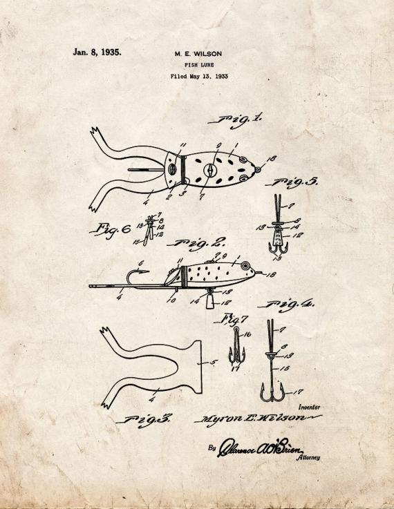 Fish Lure Patent Print