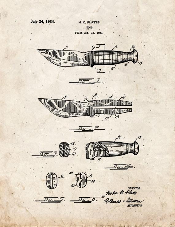 Knife Patent Print