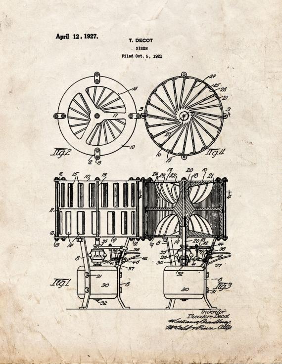 Siren Patent Print