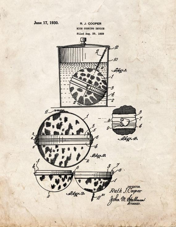Rice-cooking Device Patent Print