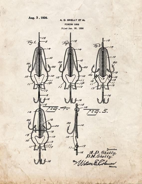 Fishing Lure Patent Print