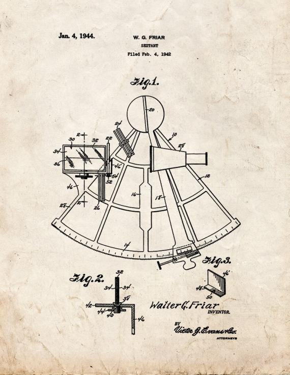 Sextant Patent Print