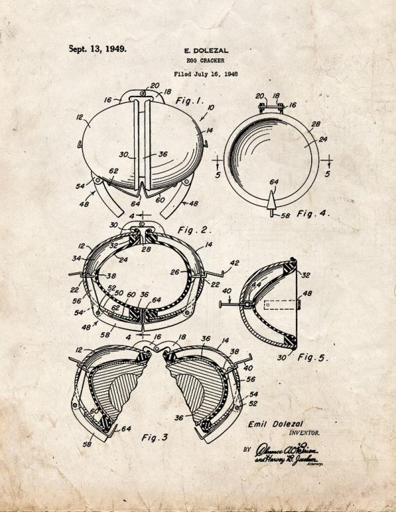 Egg Cracker Patent Print