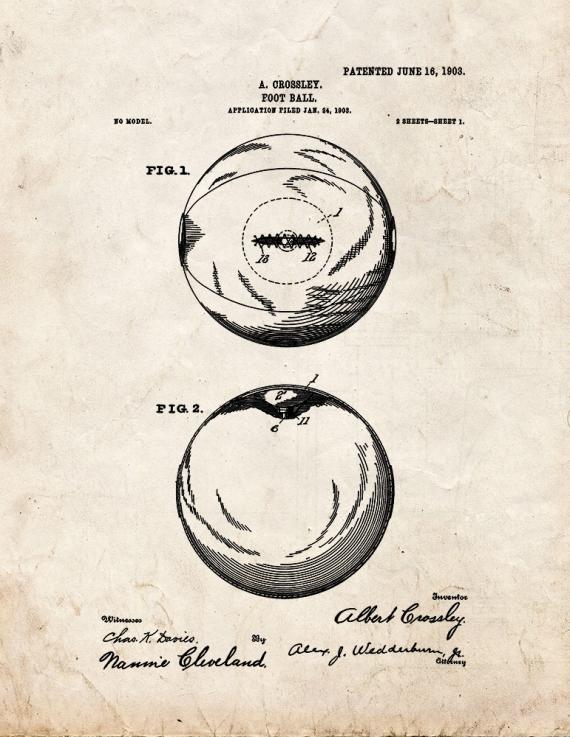 Football Patent Print