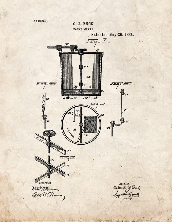 Paint Mixer Patent Print