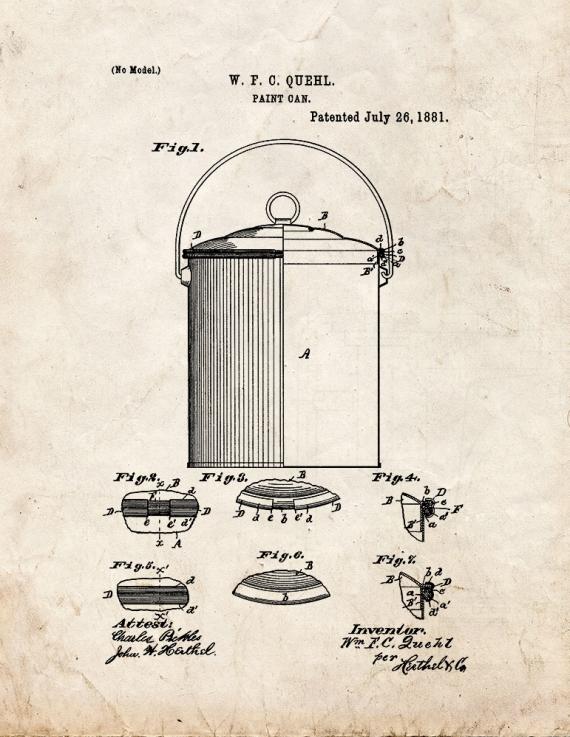 Paint Can Patent Print
