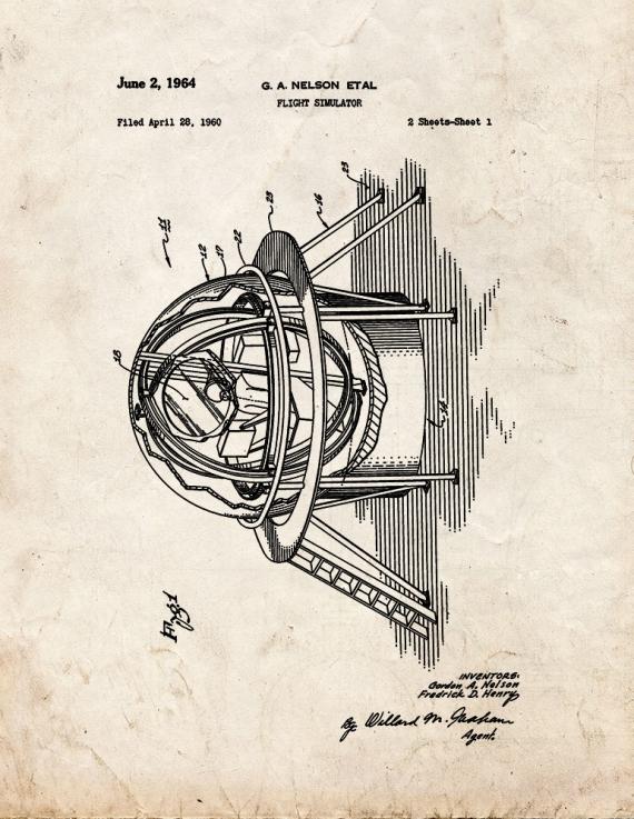 Flight Simulator Patent Print