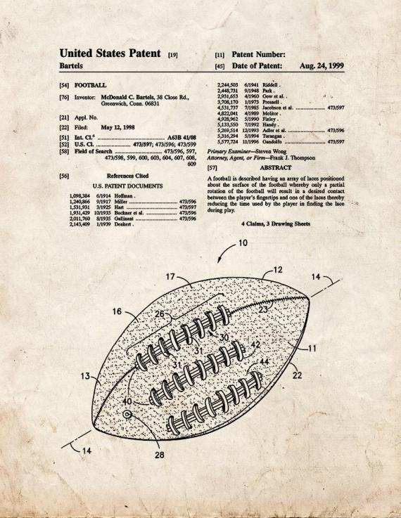 Football Patent Print