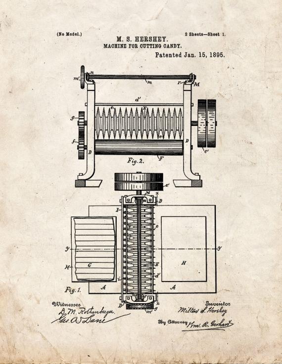 Machine For Cutting Candy Patent Print