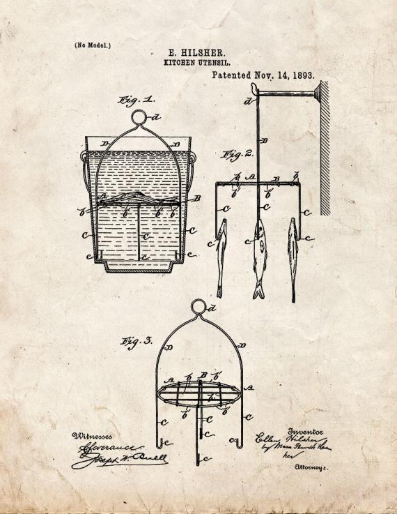 Kitchen Utensil Patent Print