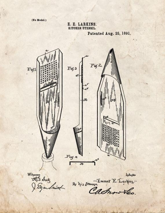 Kitchen Utensil Patent Print