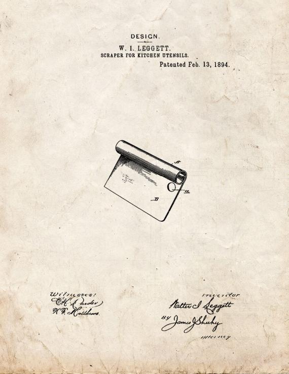 Scraper For Kitchen Utensils Patent Print