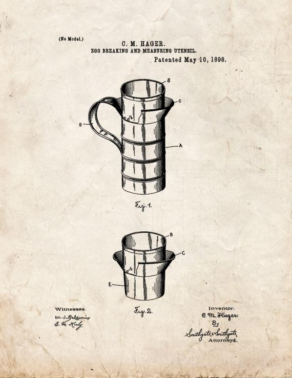 Egg Breaking And Measuring Utensil Patent Print