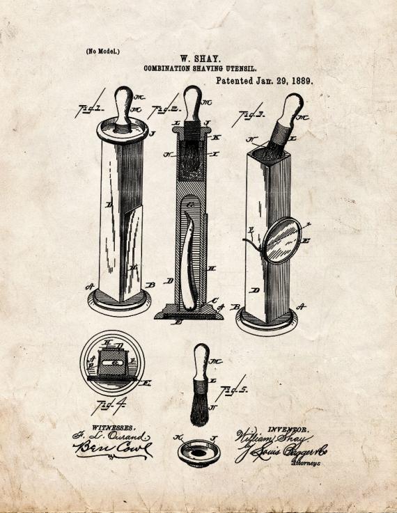 Combination Shaving Utensil Patent Print