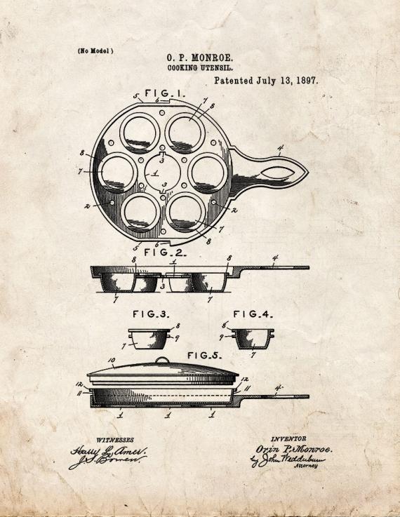 Cooking Utensil Patent Print