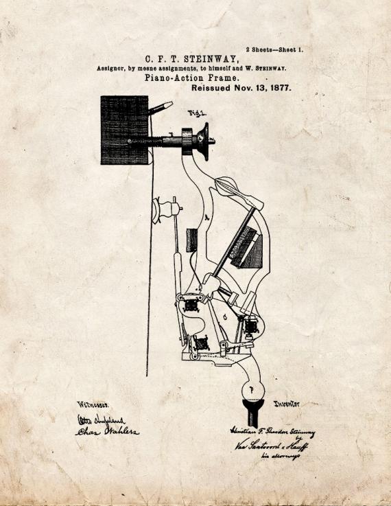 Piano-Action Frames Patent Print