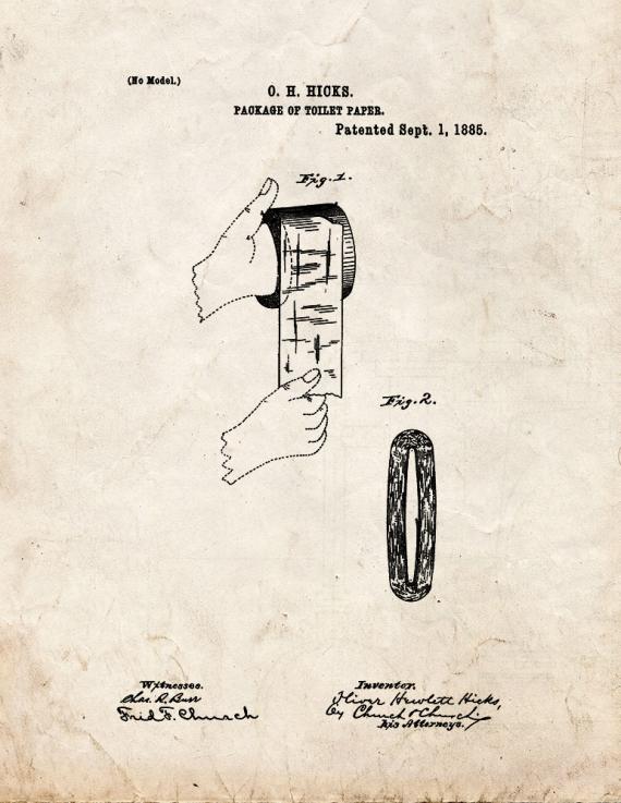 Package Of Toilet-Paper Patent Print