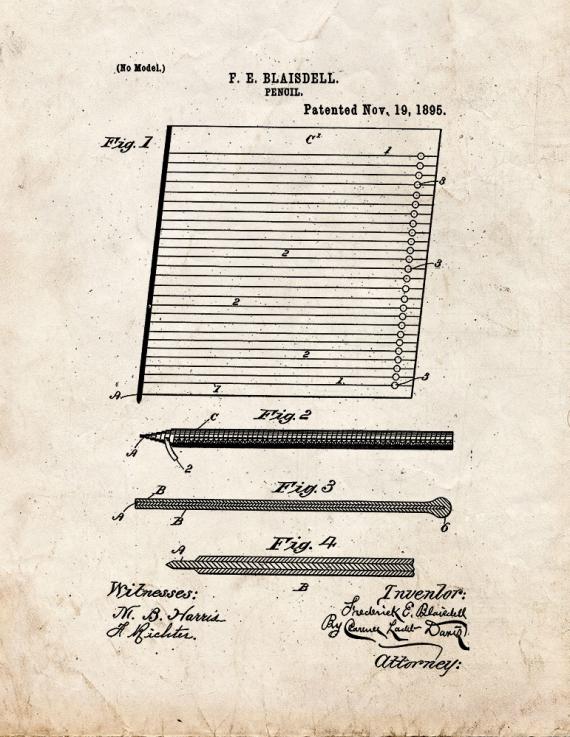 Pencil Patent Print