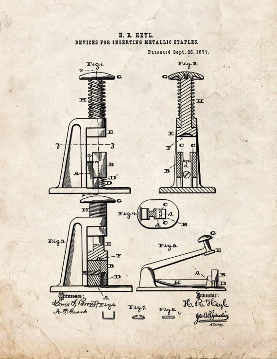 Stapler Patent Print
