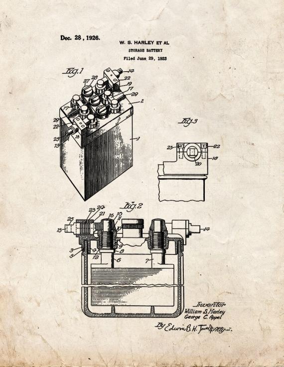 Storage Battery Patent Print