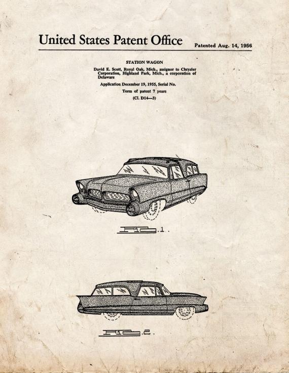 Chrysler Station Wagon Patent Print