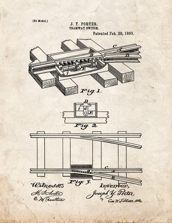 Tramway Switch Patent Print