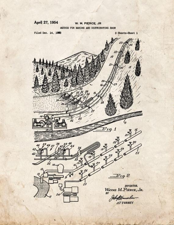 Artificial Snow Maker Patent Print