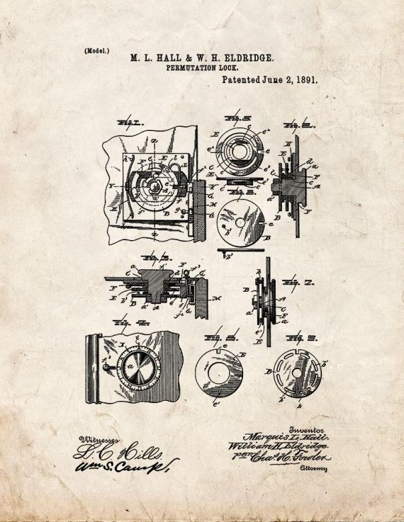 Permutation Lock Patent Print