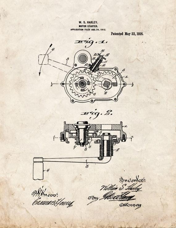 Motor-starter Patent Print