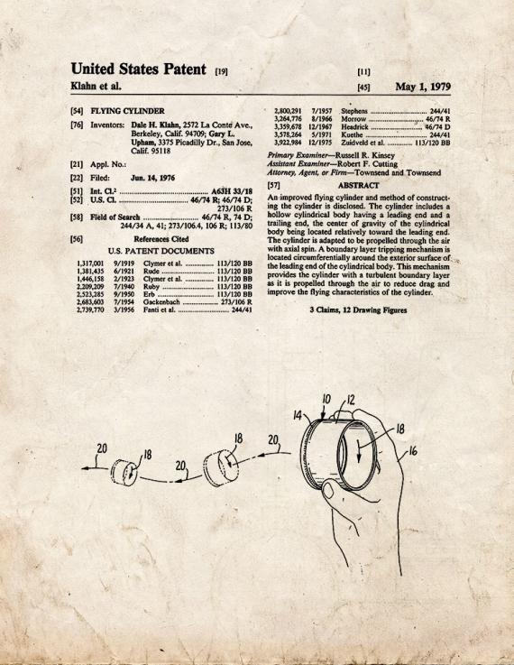 Flying Cylinder Patent Print