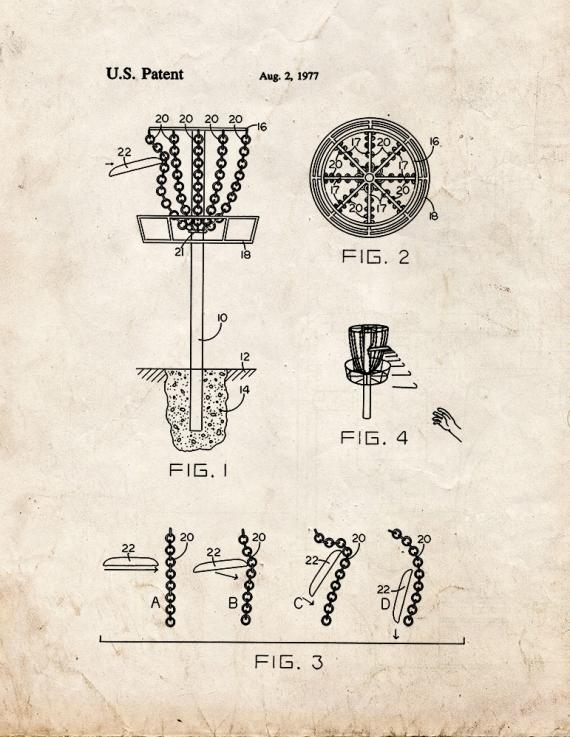 Flying Disc Entrapment Device Patent Print