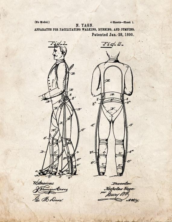 Apparatus For Facilitating Walking, Running And Jumping Patent Print