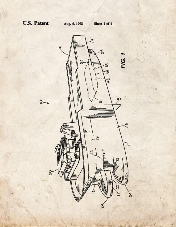 Swath Cargo Ship Patent Print