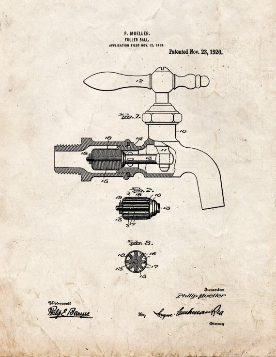 Fuller Ball Patent Print