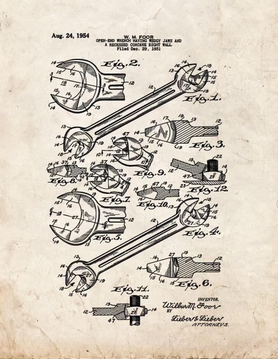 Open-end Wrench Patent Print