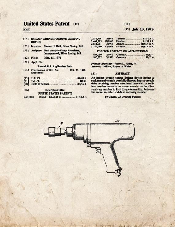 Impact Wrench Patent Print