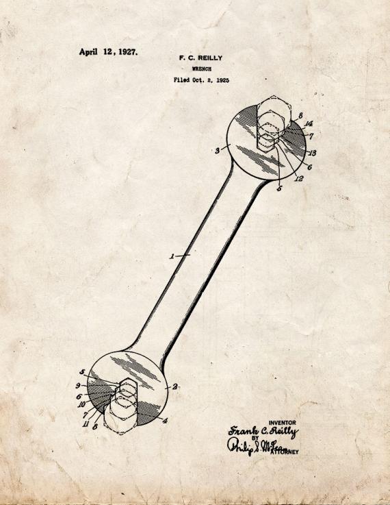 Wrench Patent Print