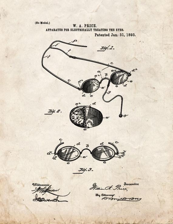 Apparatus For Electrically Treating The Eyes Patent Print