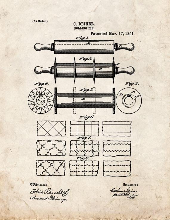 Rolling Pin Patent Print
