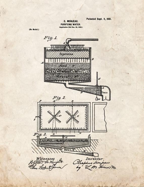 Purifying Water Patent Print