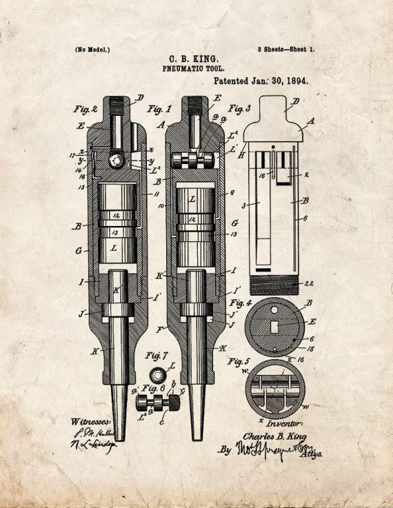 Pneumatic Tool Patent Print