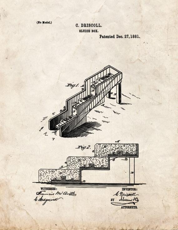 Sluice Box Patent Print