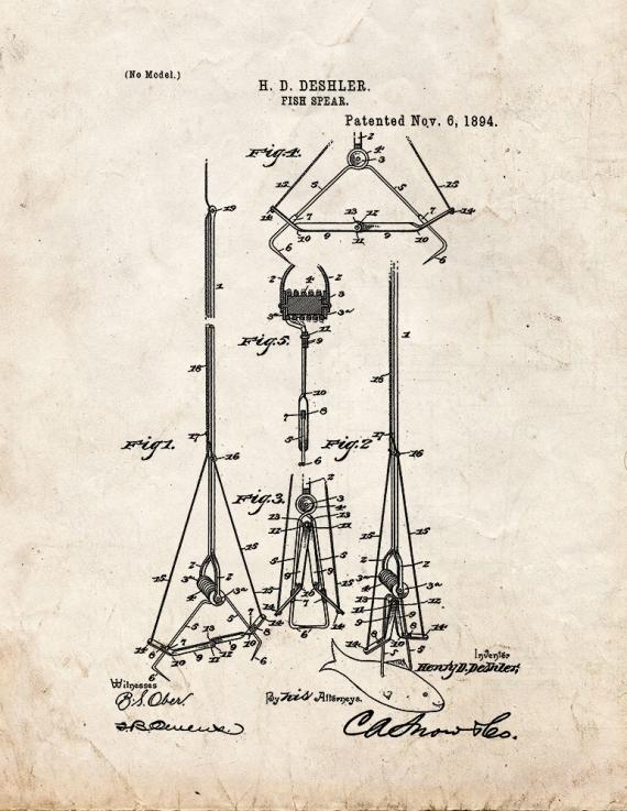 Fish Spear Patent Print