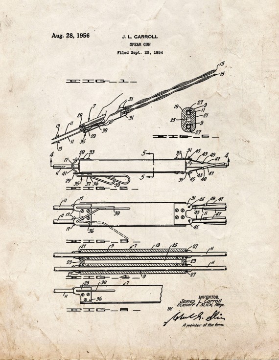 Spear Gun Patent Print