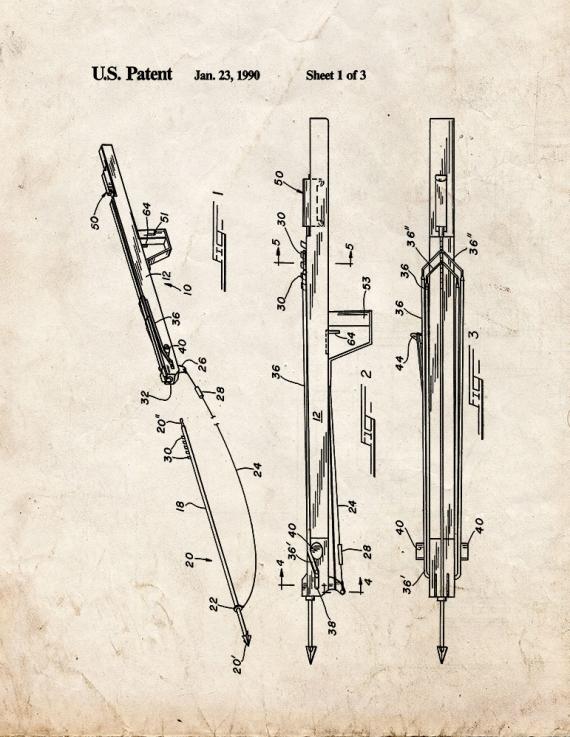 Underwater Spear Gun Patent Print