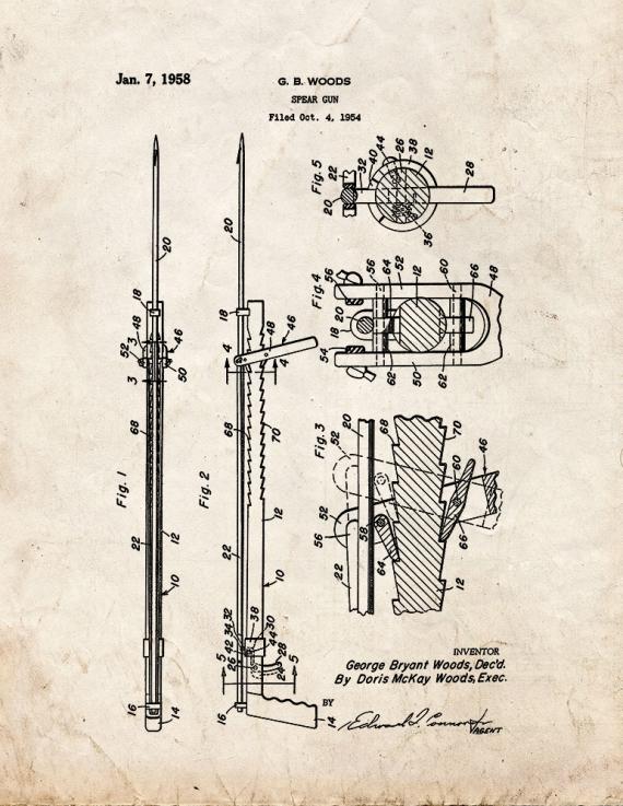 Spear Gun Patent Print