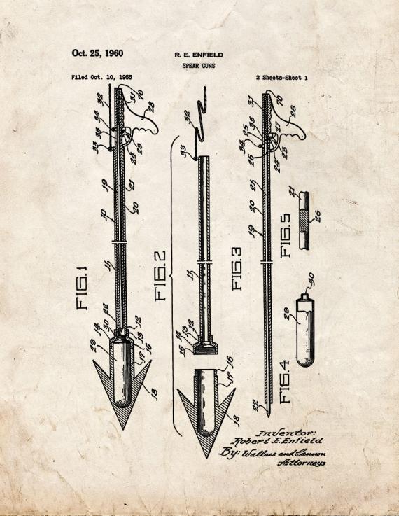 Spear Guns Patent Print