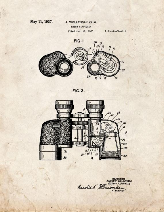 Prism Binocular Patent Print