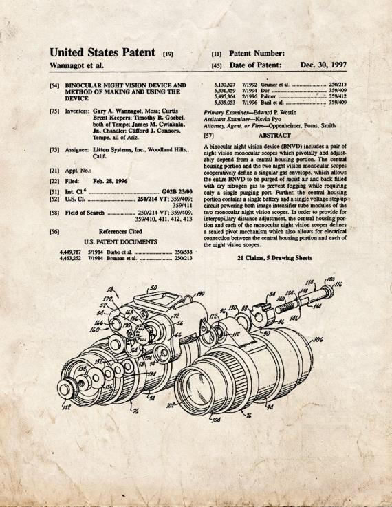 Binoculars Patent Print