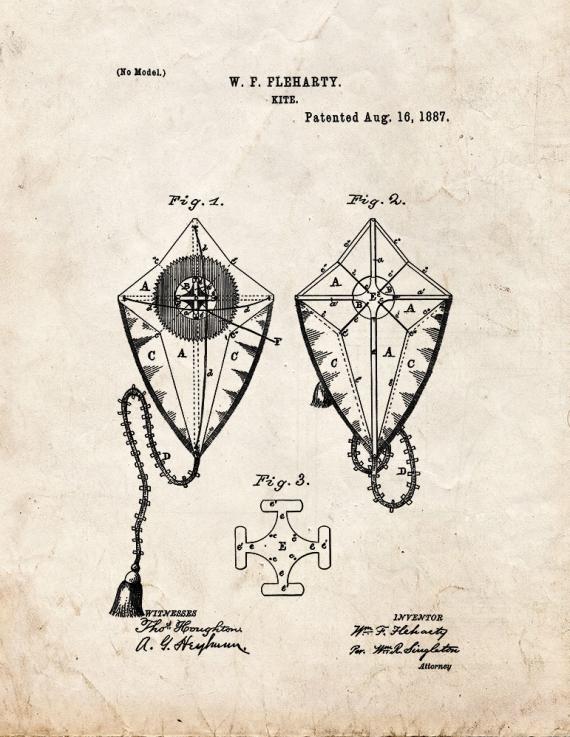 Kite Patent Print